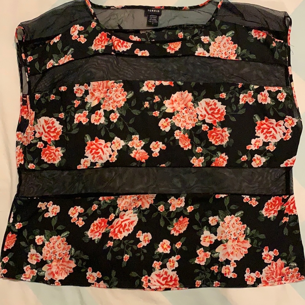 FLORAL MESH PANEL TOP